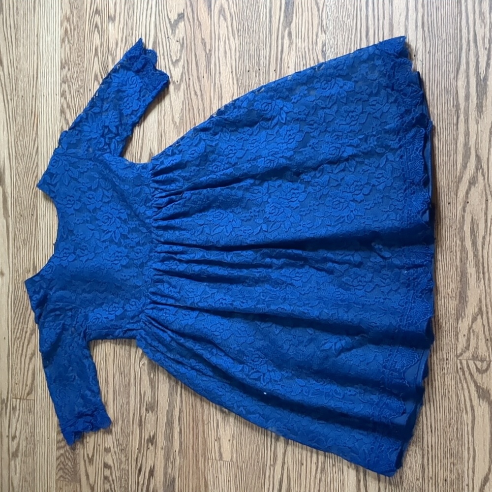 Blue floral lace dress